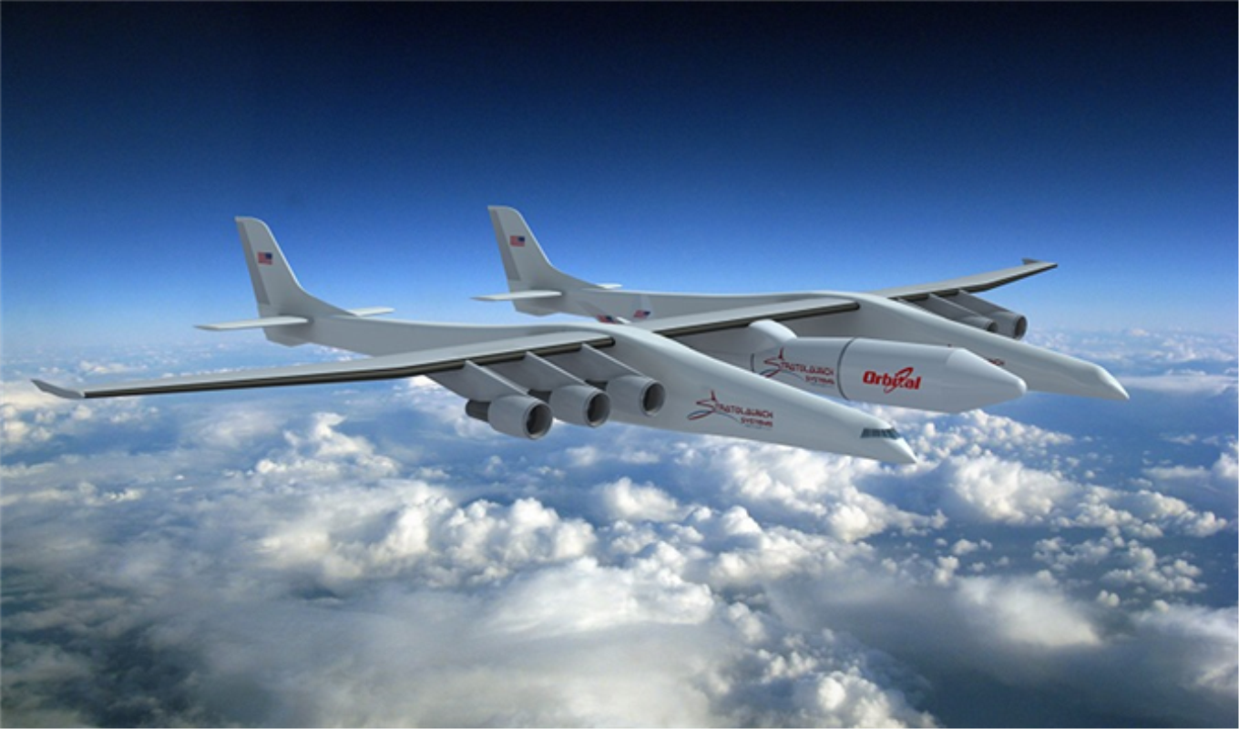 Самый великий самолет. Самолет Stratolaunch model 351. Воздушный старт АН-225 «Мрия». Двухфюзеляжный самолет Stratolaunch. Scaled Composites Stratolaunch model 351.