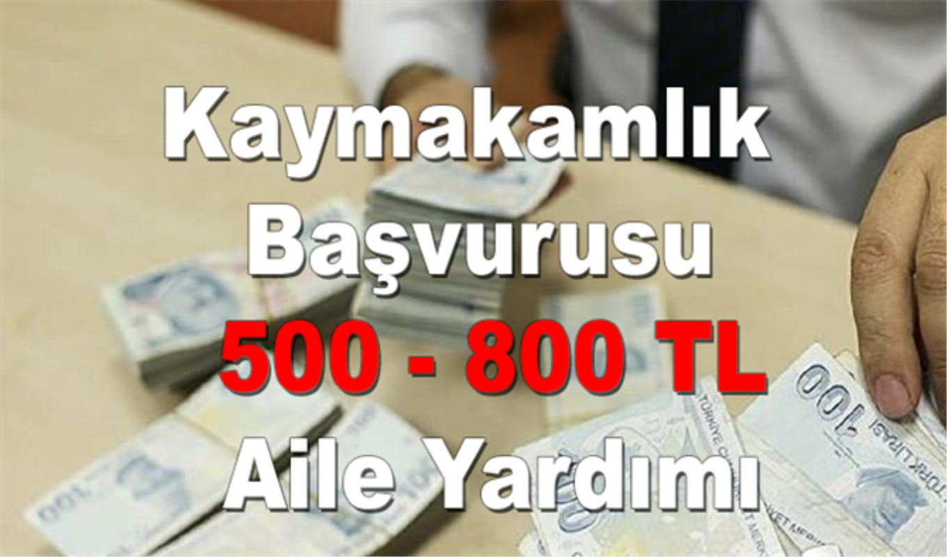 kaymakamlik basvurusu 500 800 tl aile yardimi odemesi yapilacak