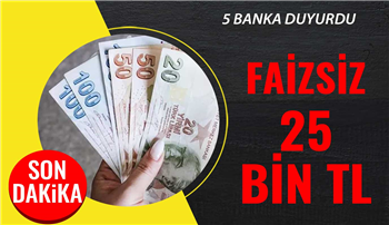 5 Banka Atağa Geçti! 25 Bin TL faizsiz Kredi