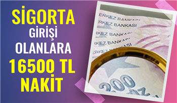 Sigorta girişi olanlara 16500 TL ödeme yapılacak